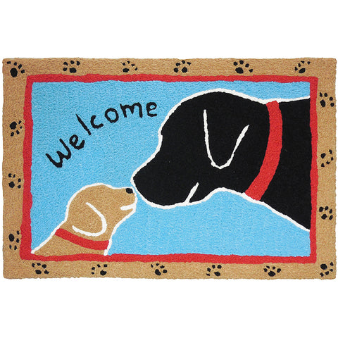 Welcome Dogs  20" X 30" Jellybean Rug