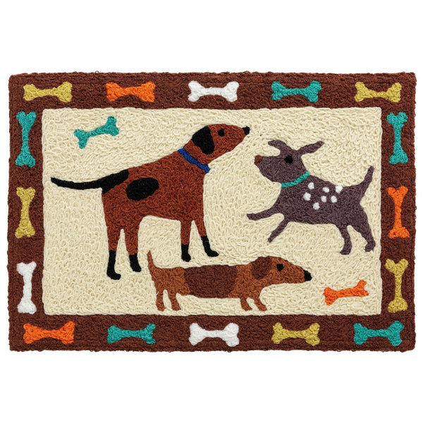 Friendly Fidos Dog Themed Jellybean Accent Rug 20" x 30" Door Mat