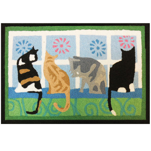 Kitties In The Window  20" X 30" Jellybean Rug