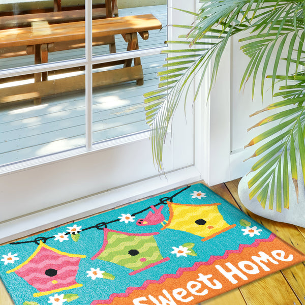 Birdhouses  20" X 30" Jellybean Rug