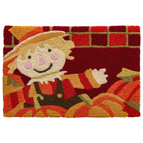 Harvest Scarecrow Jellybean Accent Rug with Scarecrow & Pumpkins Fall Rug 20"x30" Doormat
