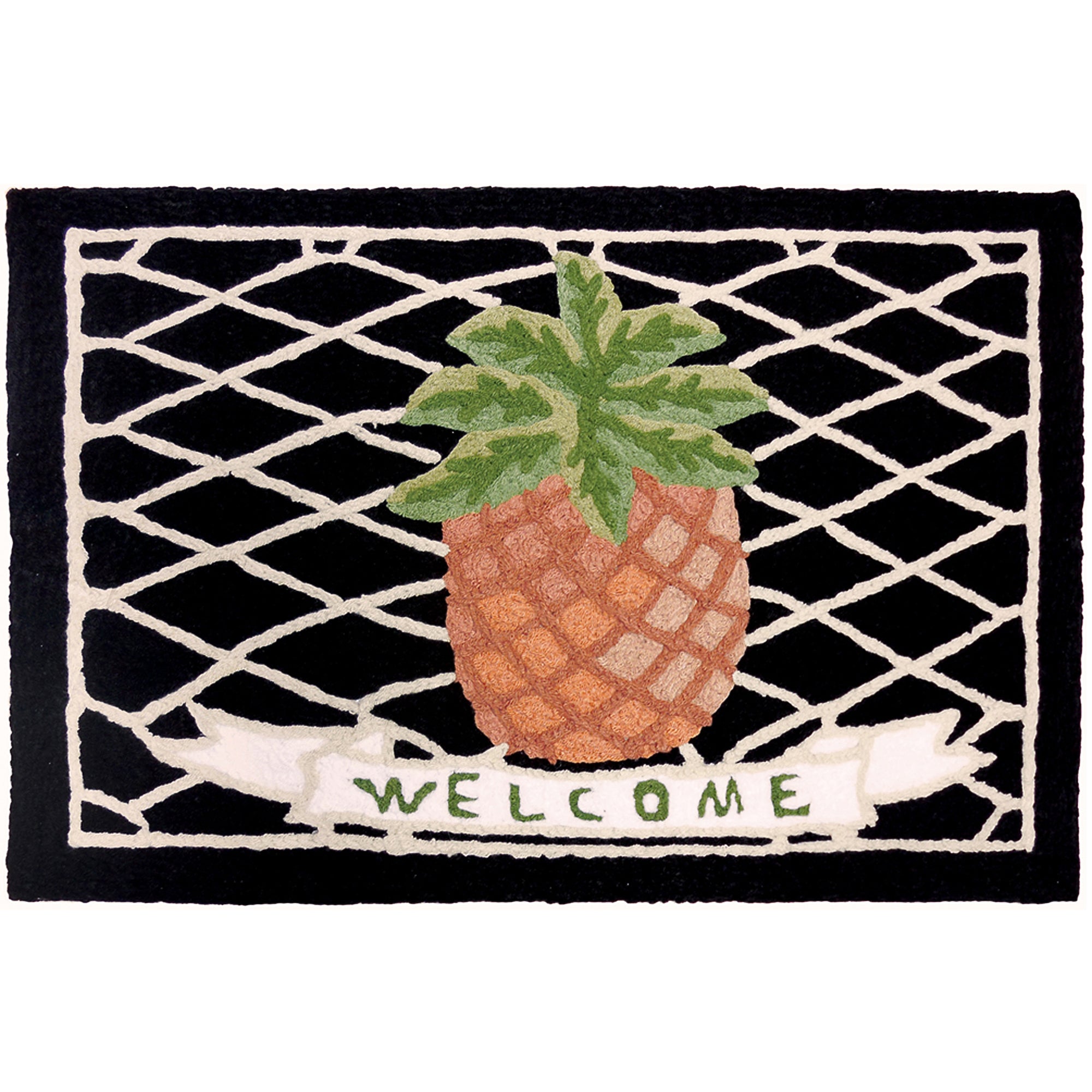Pineapple Welcome  20" X 30" Jellybean Rug