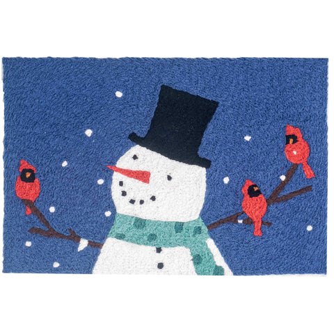 Snowman with Cardinals  20" X 30" Jellybean Rug