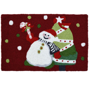 Joyful Snowman Christmas Rug 20 x 30 Jellybean Accent Rug