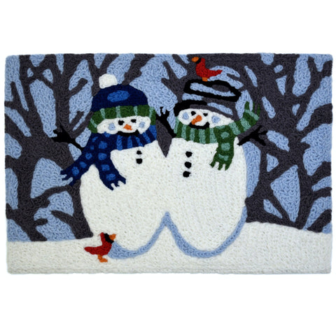 Snow Couple and Cardinals Christmas Rug Holiday Rug 20 x 30 Jellybean Accent Rug