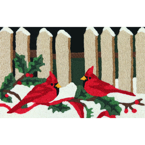 Winter Cardinals Jellybean Accent Rug with Cardinals Winter Bird Themed Christmas Rug 20"x30" Doormat
