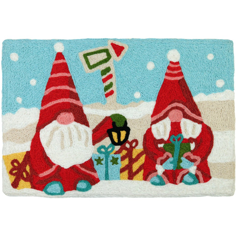 Gnome for the Holidays Jellybean Accent Rug with Gnomes Christmas Rug 20"x30" Doormat