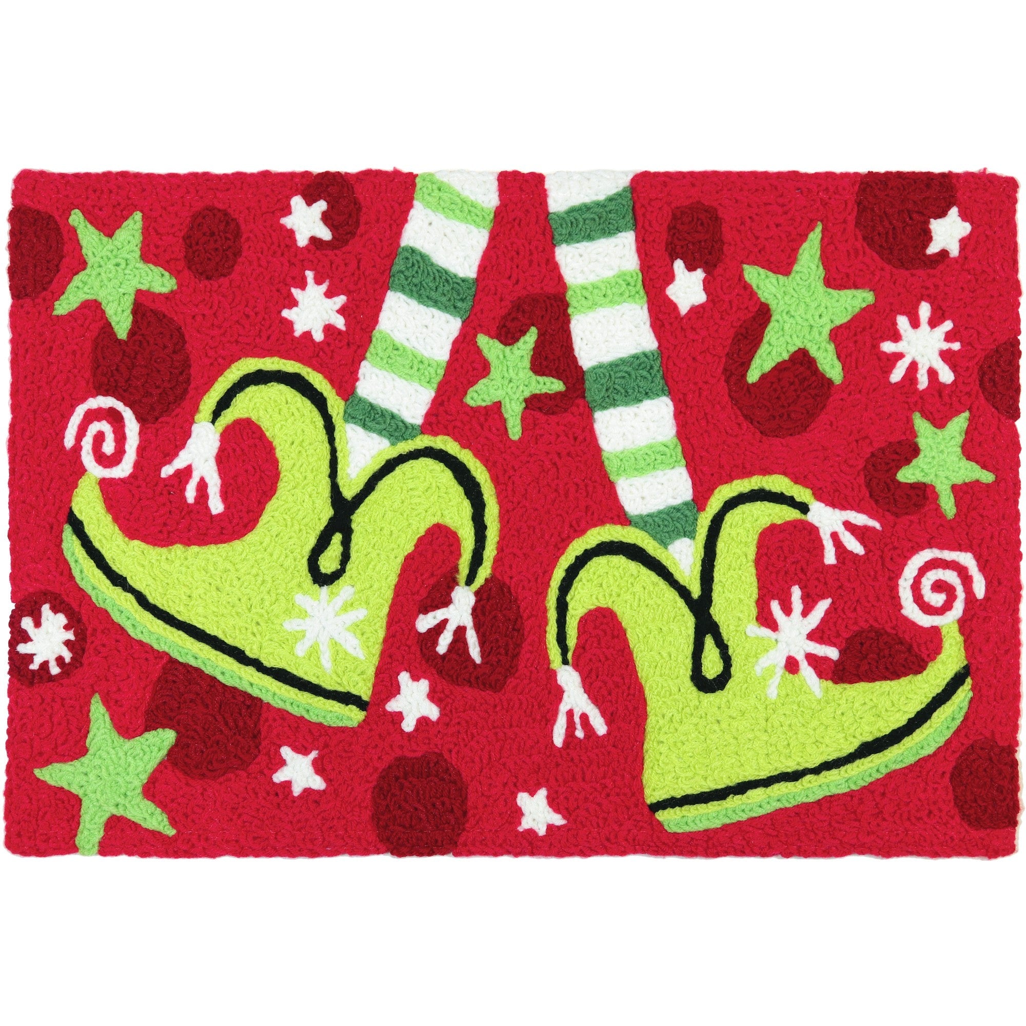 Dancing Elfin Feet Jellybean Accent Rug with Elf Feet Christmas Rug 20"x30" Doormat