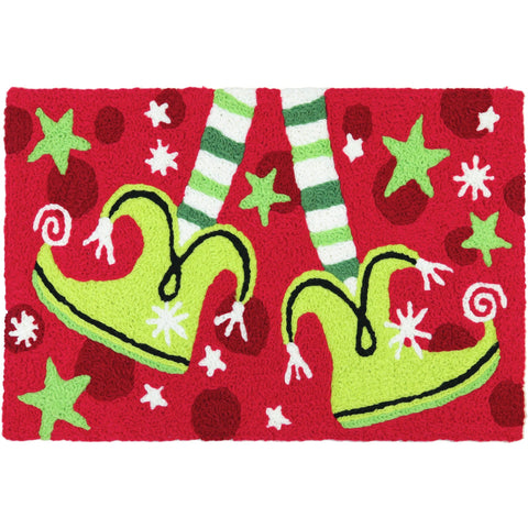 Dancing Elfin Feet Jellybean Accent Rug with Elf Feet Christmas Rug 20"x30" Doormat